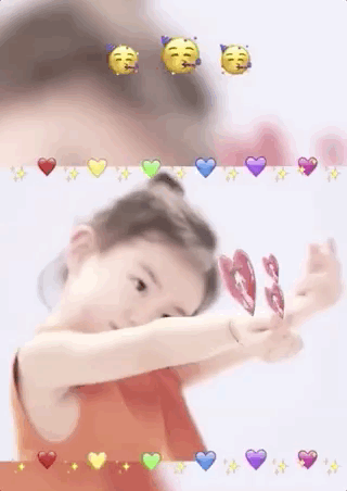 lucky比心gif,lucky发射小心心动图 李承铉晒女儿视频,lucky兴奋地感谢大家祝福,自称会乖乖的