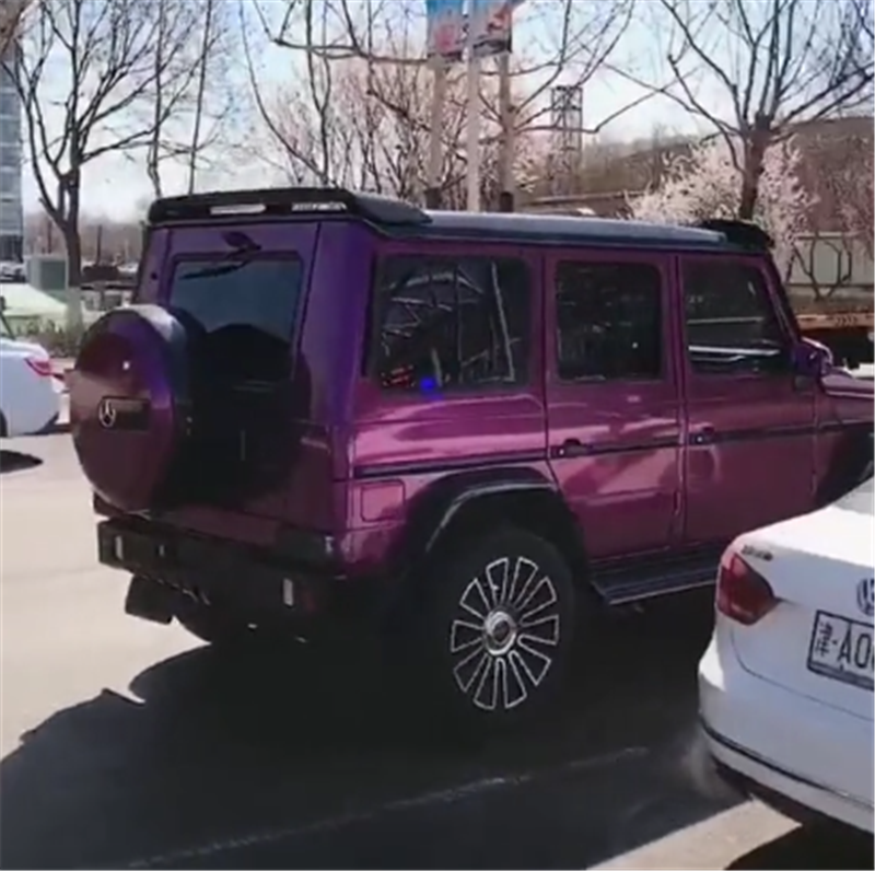 438万巴博斯现大连，全车“紫色”涂装，还配“花瓣”轮毂！