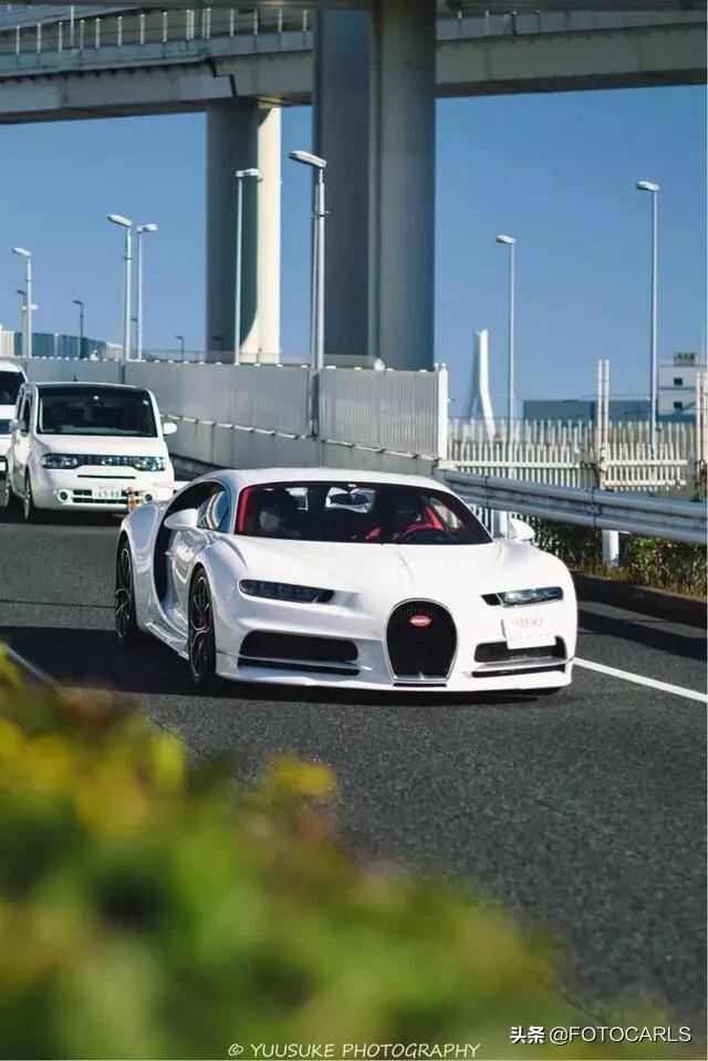 实拍 | 布加迪Chiron,来自东京八王子的全白大肥龙,美餐了!