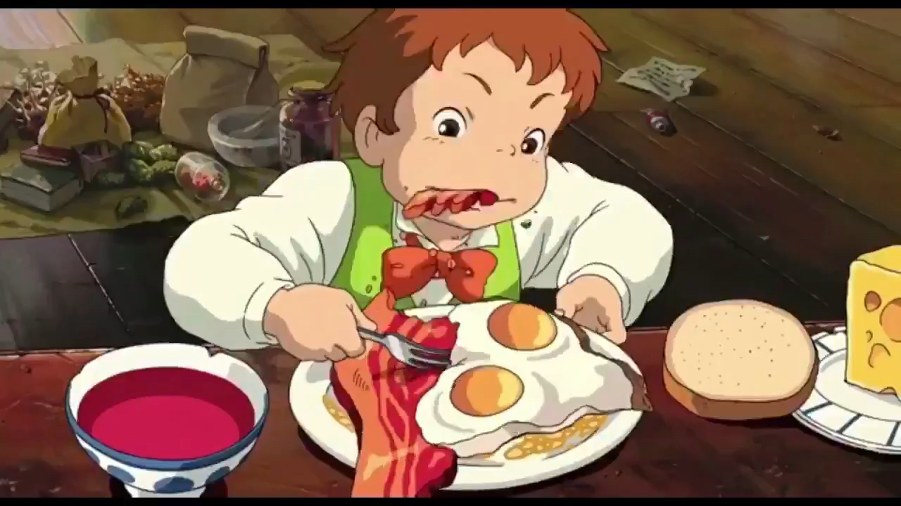 动漫 宫崎骏动画作品里那些享受美食的瞬间,看饿了(≥≤*)