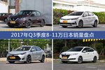 轩逸/卡罗拉等2017年Q3季度8-11万日本车型销量汇总
