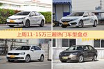 11-15万三厢车型上周热度排行揭晓，卡罗拉领跑