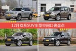 12月欧系SUV车型空间口碑数据揭晓，大家偏爱哪些车？