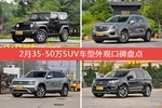 2月35-50万SUV车型外观口碑数据揭晓，大家偏爱哪些车？