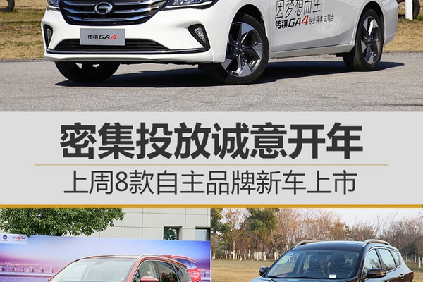 密集投放诚意开年 上周8款自主品牌新车上市
