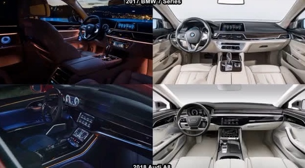 豪华车争雄！2018款奥迪A8与2017款宝马7系对比！长春车天下汽车街...
