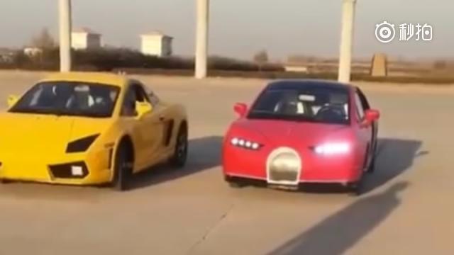 山寨电动车 超跑 这种山寨超跑相聚的场面真是难得一见   ​