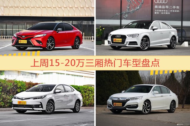 一周15-20万三厢车型热度排行出炉，凯美瑞夺冠