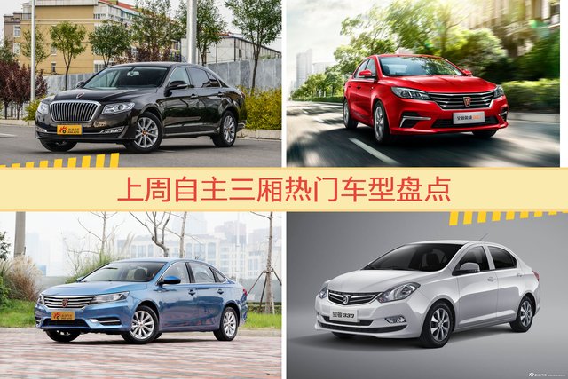 一周自主三厢车型热度排行出炉，红旗H7夺冠
