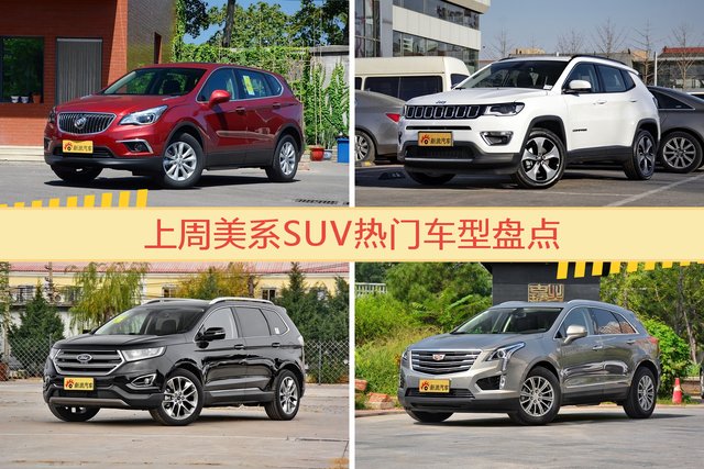 一周美系SUV车型热度排行出炉，昂科威夺冠