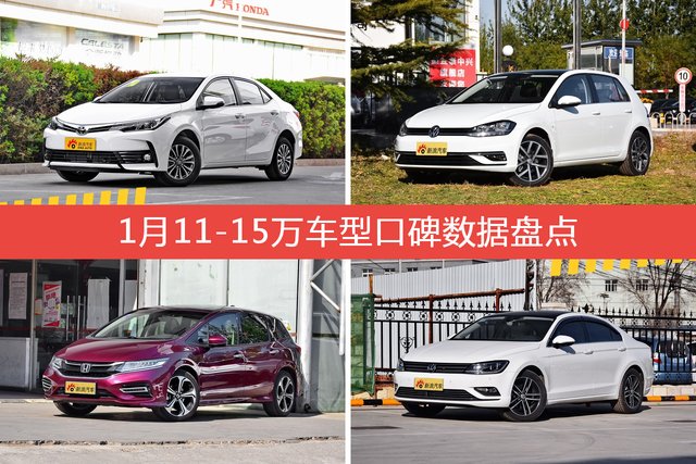 1月11-15万车型口碑排行揭晓，卡罗拉领跑 