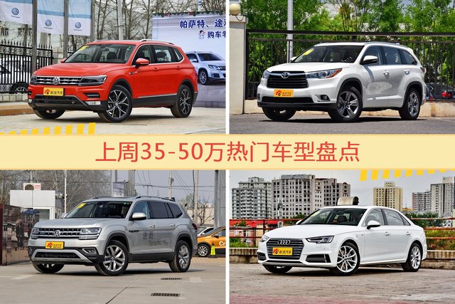 35-50万车型上周热度排行揭晓，途观领跑