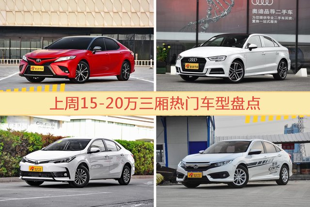一周15-20万三厢车型热度排行出炉，凯美瑞夺冠