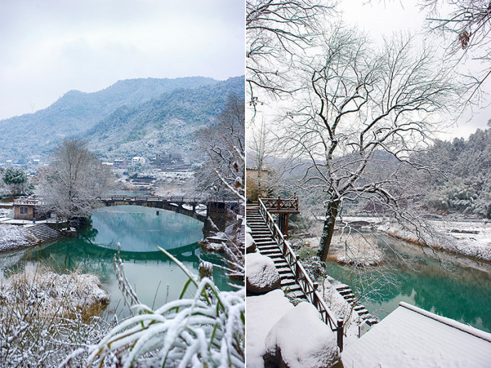 现实版的富春山居图,一夜大雪让桐庐的这座小村子美的宛如仙境!