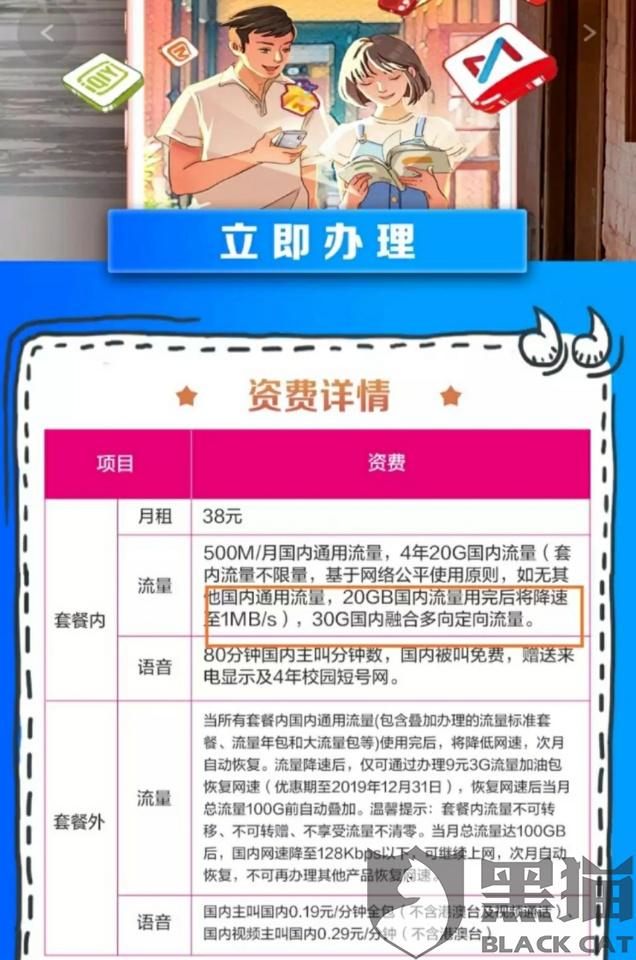 套餐办理前后不一,说明的1MB\/s直接说成1