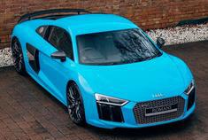 Audi R8 V10 Plus，颜色很漂亮