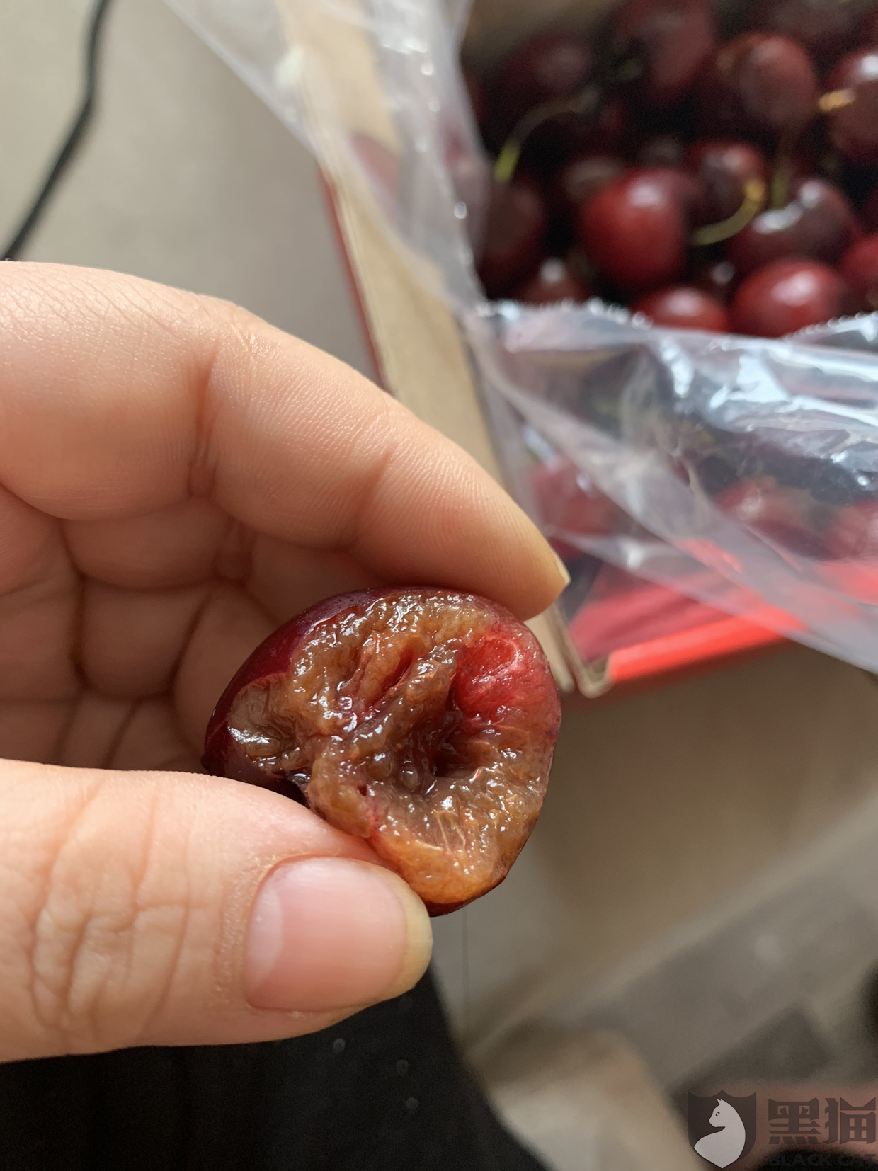 黑猫投诉:一箱车厘子全部冻坏