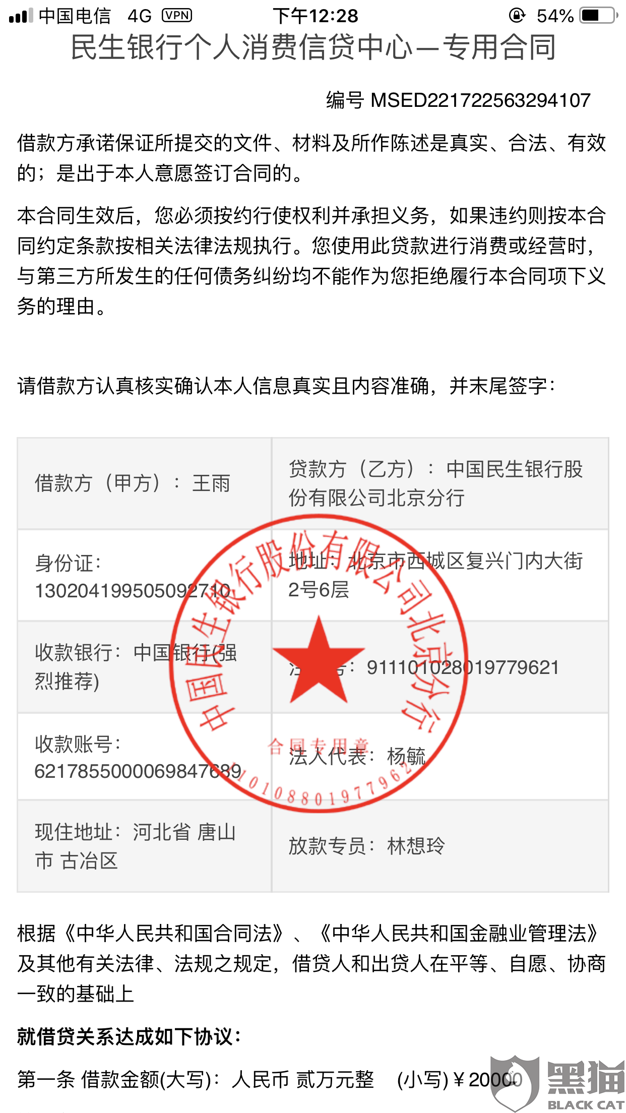 民生银行流水无红章 新浪网