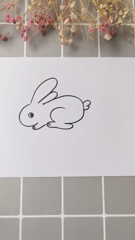 几个数字3就能画只最简单的兔子.