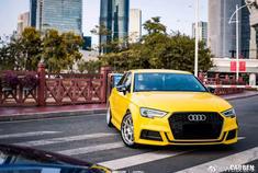 奥迪A3 CYS 亮黄改色膜 B字头佛山门店预约：bzitoukefu