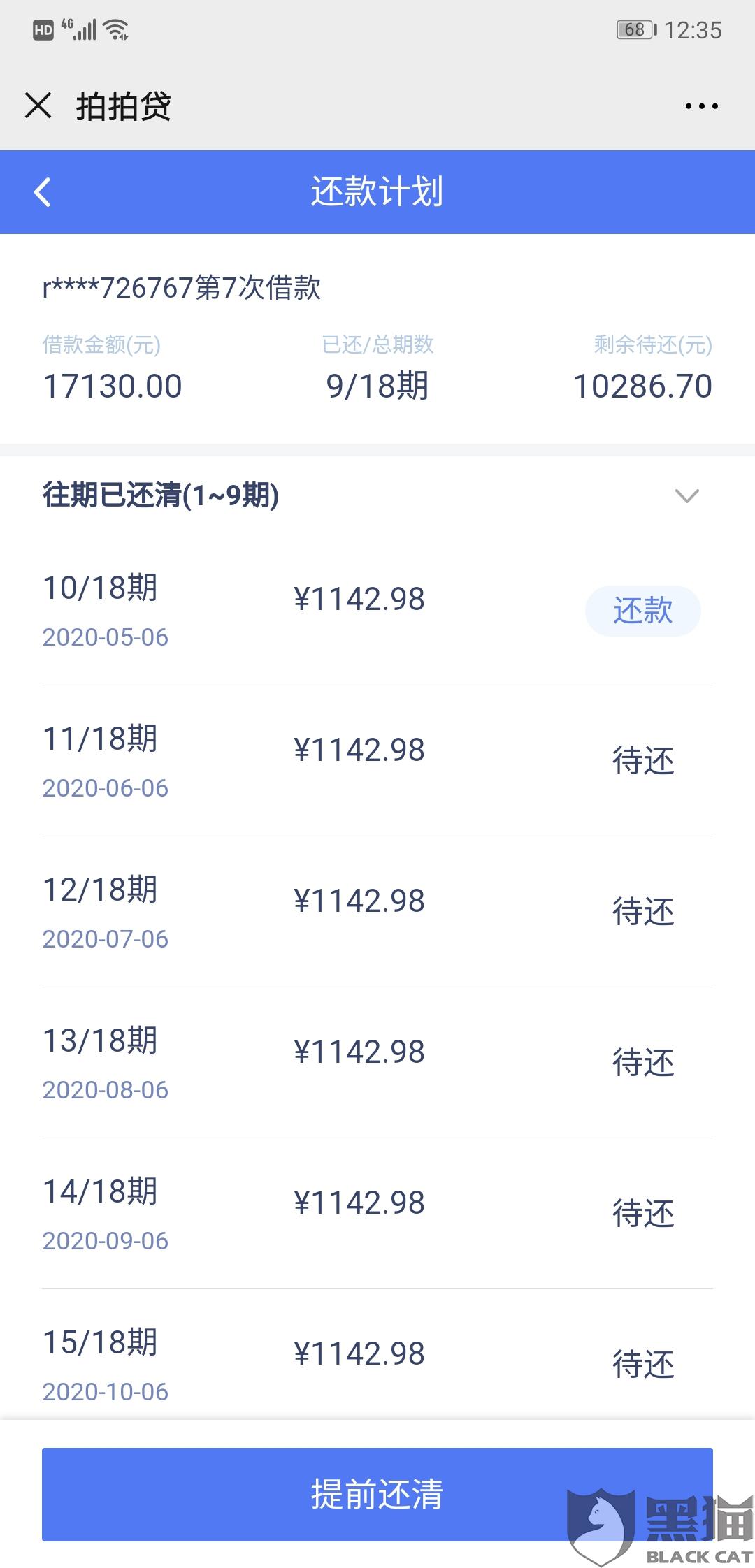 黑猫投诉:我想提前还款|拍拍贷_新浪新闻