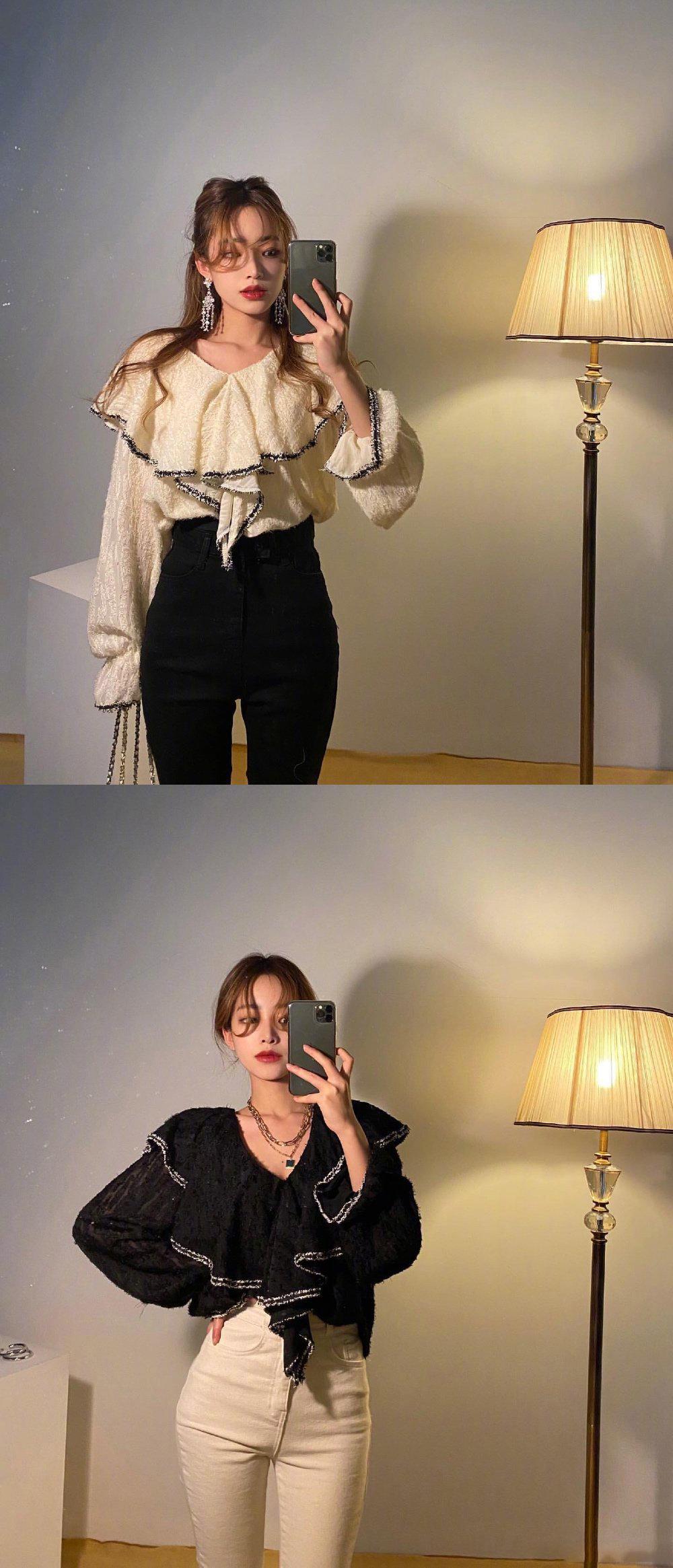 韩国欧尼的每日对镜自拍,这穿搭真的太有品位了!瞬间爱上!