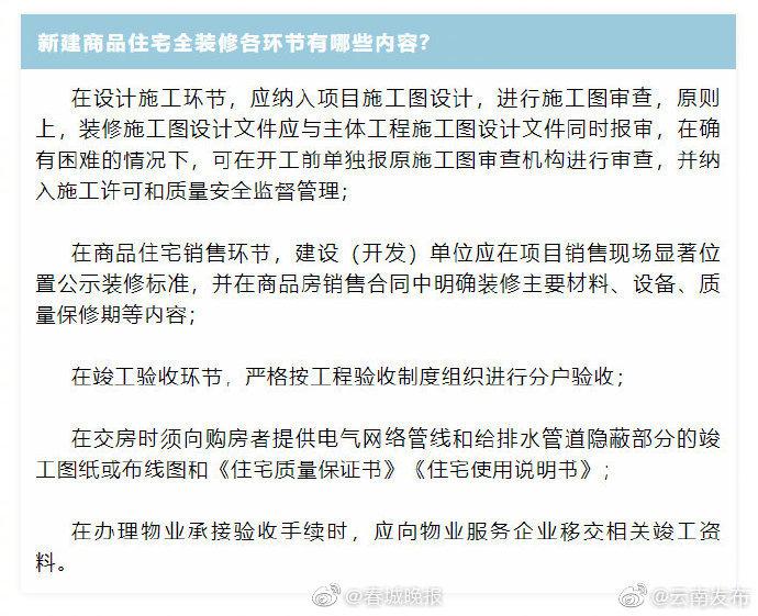 重磅！昆明将加强商品房精装修质量监管！新管理办法6月1日起试行