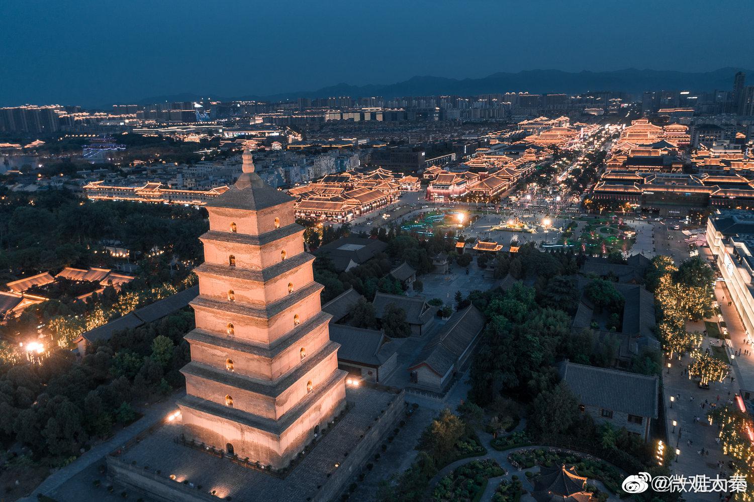 航拍不同时节,不同角度的西安标志性古建筑—大雁塔