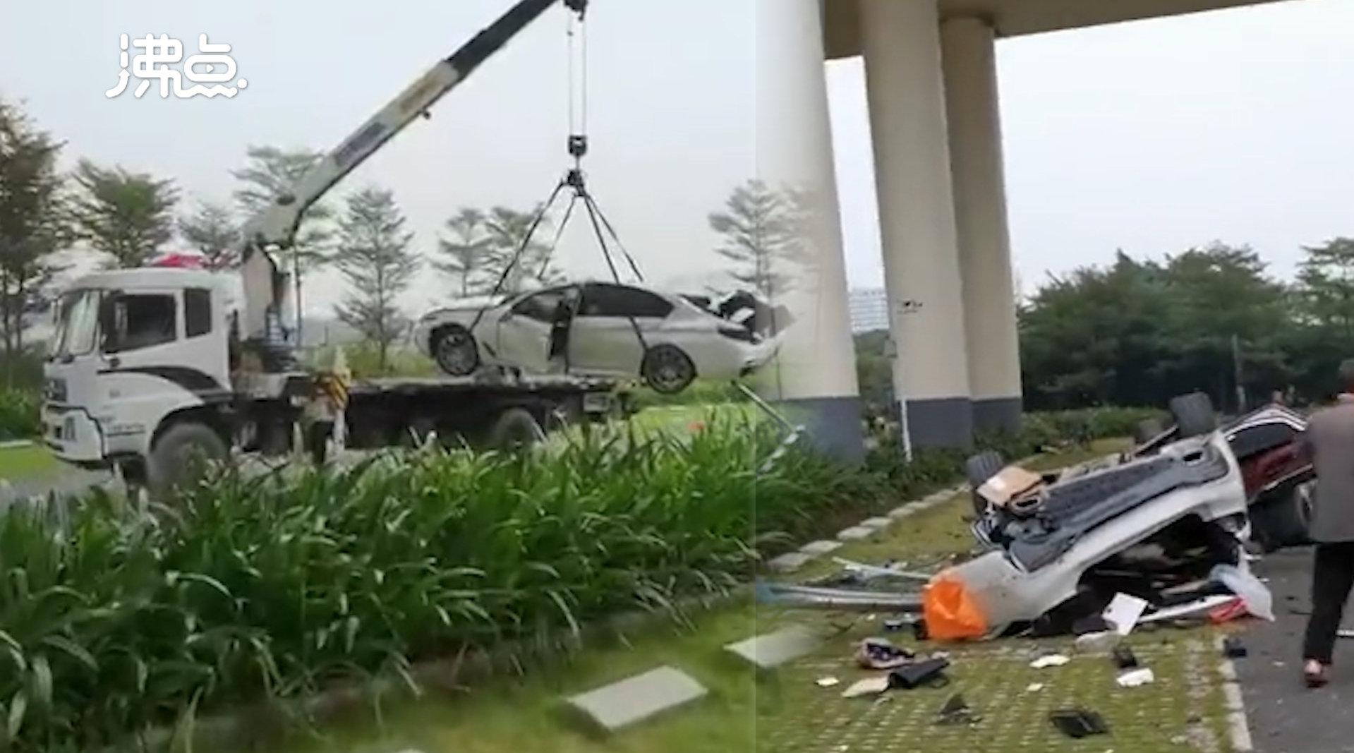 宝马车摔下高架男司机竟呼呼大睡目击者身上有酒气