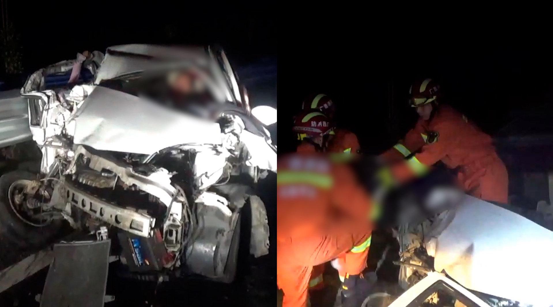 广西玉林高速车祸2死1伤