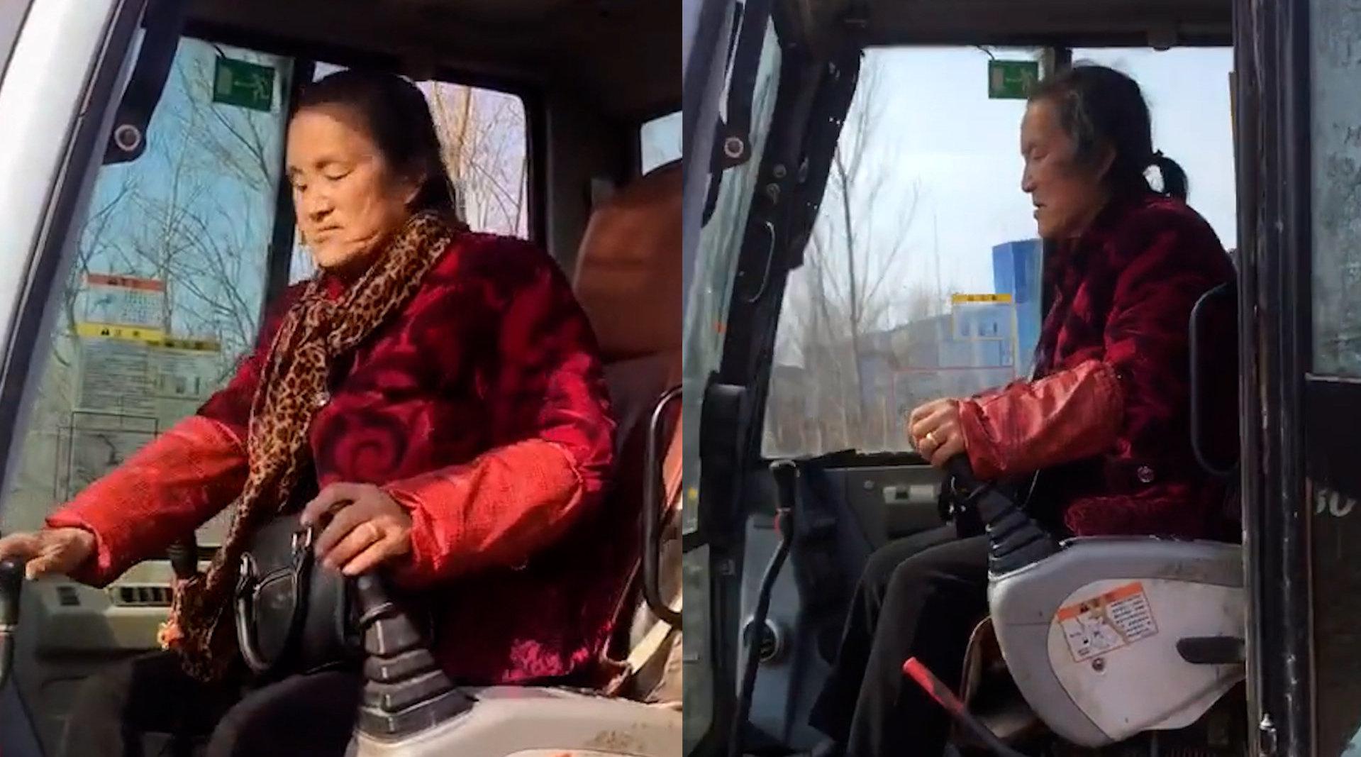 70岁老奶奶开挖掘机20年