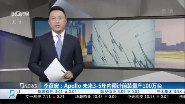 李彦宏：Apollo 未来3-5年内预计前装量产100万台