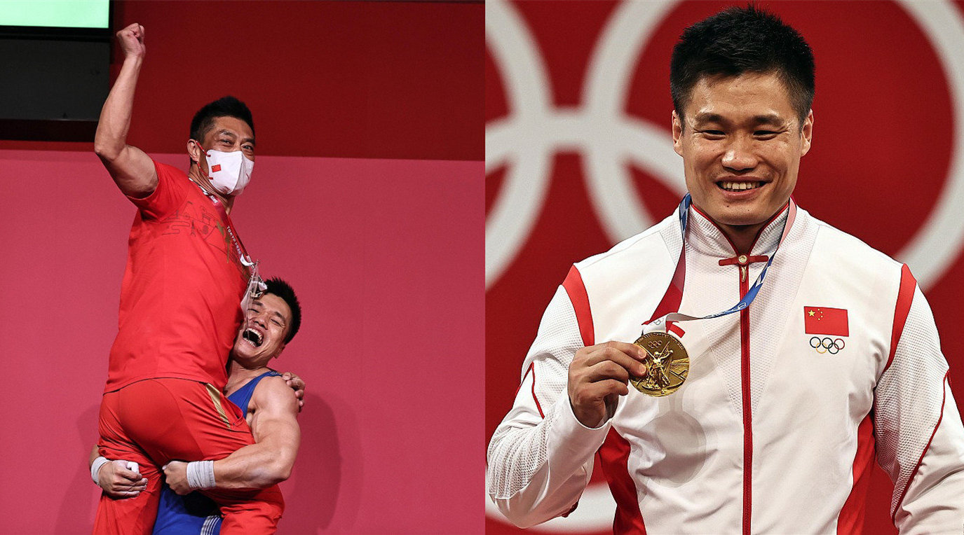 吕小军夺冠后兴奋抱起主教练