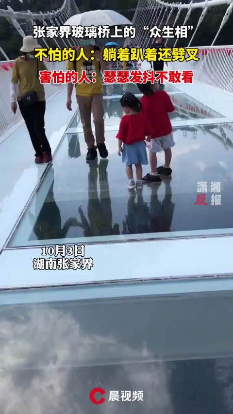 张家界玻璃桥上的众生相