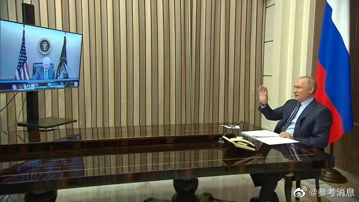 外媒：俄美领导人视频会晤开始时 普京拜登互致问候