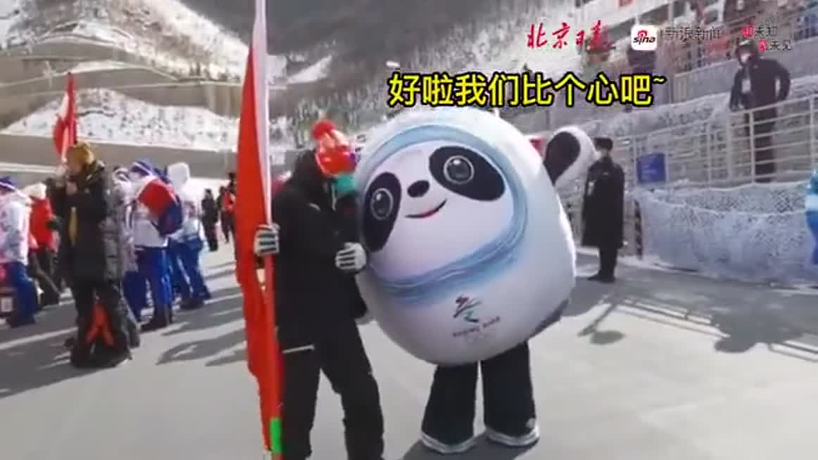 2月15日,冬奥"顶流"冰墩墩在赛场看台……|高山滑雪