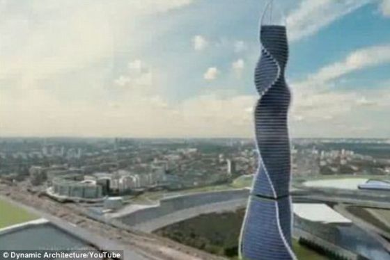 动态塔计划建于莫斯科(照片所示)、伦敦、迪拜、巴黎、米兰和纽约等城市。这些智能建筑还可自动控制房间内部温度,例如夏天使房间凉爽,冬天使房间暖和等。 动态塔计划建于莫斯科(照片所示)、伦敦、迪拜、巴黎、米兰和纽约等城市。这些智能建筑还可自动控制房间内部温度,例如夏天使房间凉爽,冬天使房间暖和等。