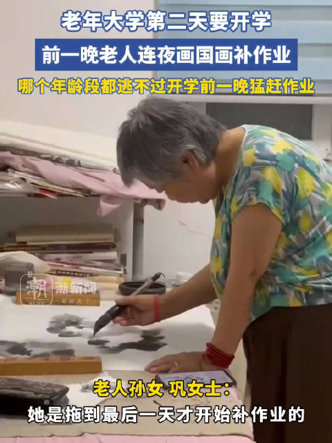 奶奶补暑假作业