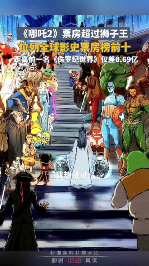 票房超《狮子王》！哪吒2全球影史进前十