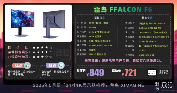 【24寸1K電競顯示器推薦】入門玩家閉眼衝系列_新浪眾測