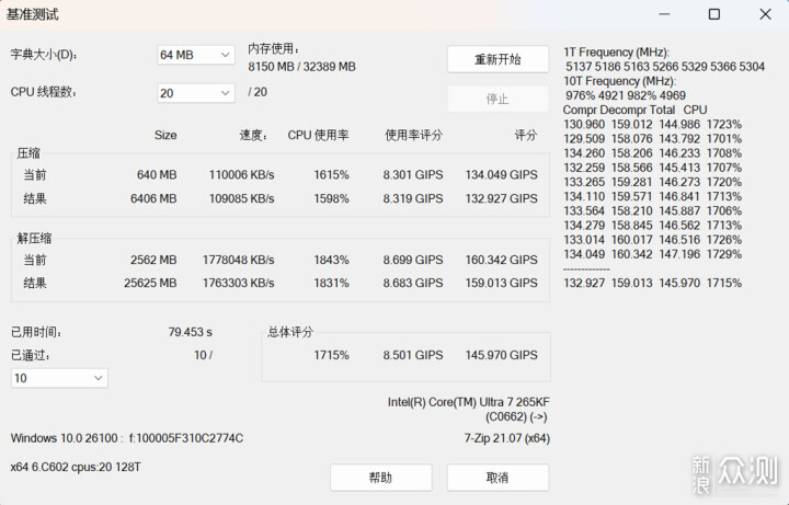 超頻內存,英特爾®酷睿™Ultra 7 265K處理器_新浪眾測