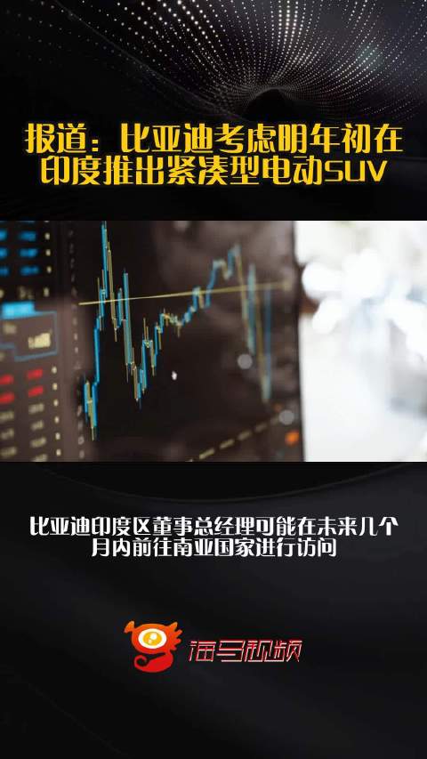 报道：比亚迪考虑明年初在印度推出紧凑型电动SUV