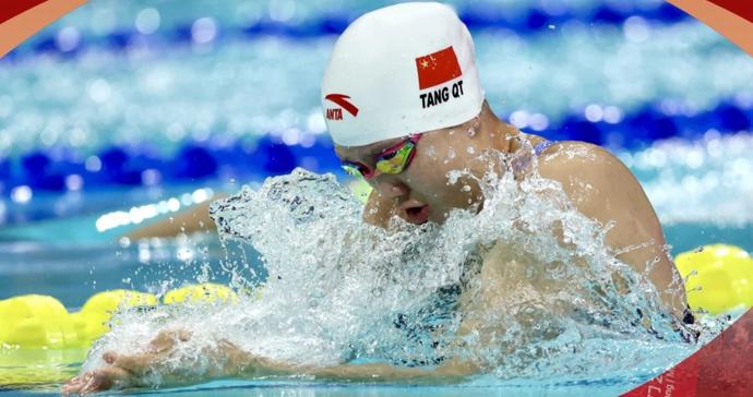 十五运｜上海选手唐钱婷摘得女子100米蛙泳金牌，宋梓欣摘铜