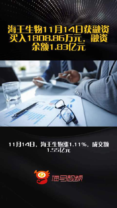 海王生物11月14日获融资买入1808.86万元，融资余额1.83亿元