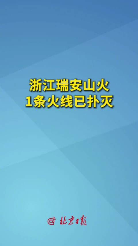 浙江瑞安山火1条火线已扑灭