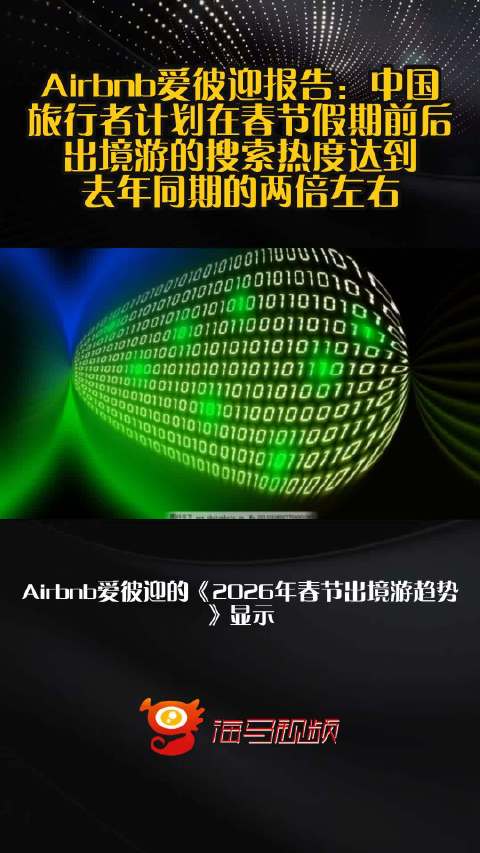 Airbnb爱彼迎报告：中国旅行者计划在春节假期前后出境游的搜索热度达到去年同期的两倍左右