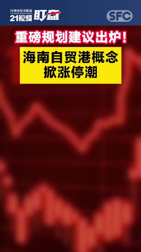 重磅规划建议出炉！海南自贸港概念掀涨停潮