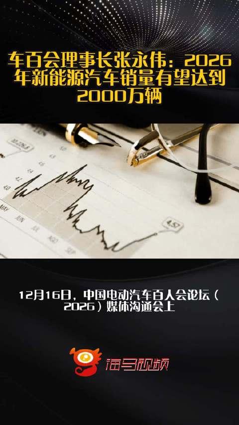 车百会理事长张永伟：2026年新能源汽车销量有望达到2000万辆