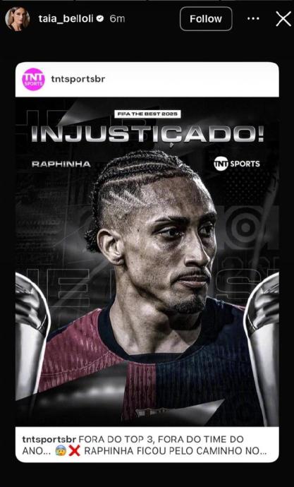 拉菲尼亚妻子炮轰FIFA不公，年度最佳阵容的评选透明性究竟如何保障？