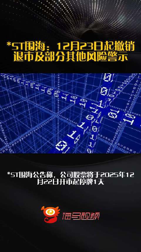 ST围海：12月23日起撤销退市及部分其他风险警示